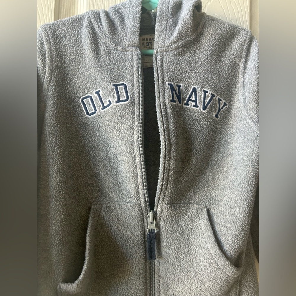 Old Navy Kids Gray Zip-Up Hoodie - Picture 2 of 4